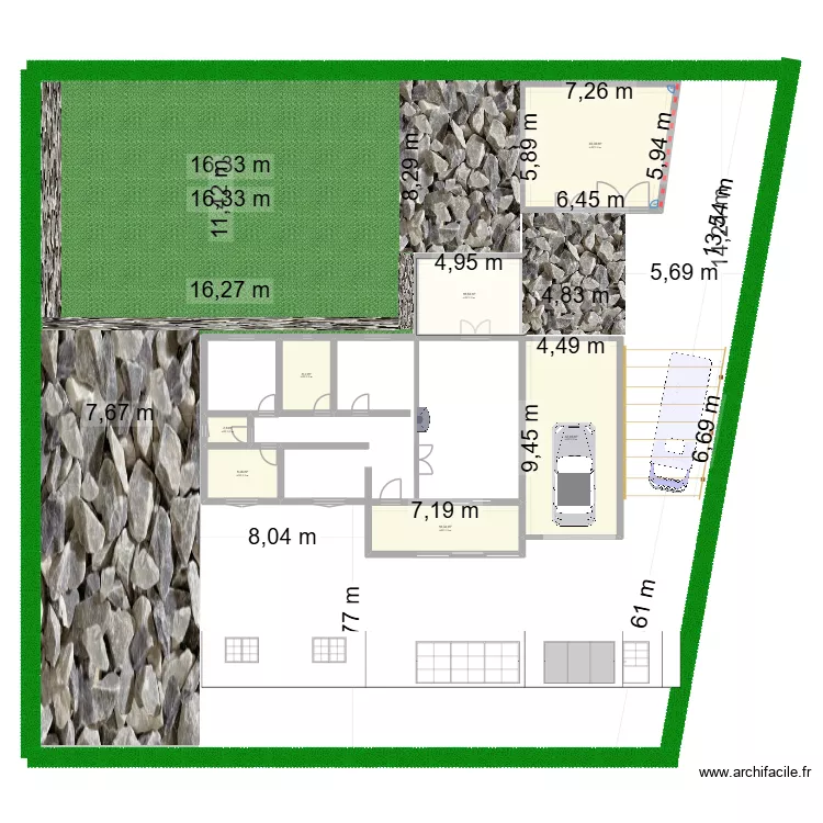 maison lionel 12. Plan de 7  et 137 m²