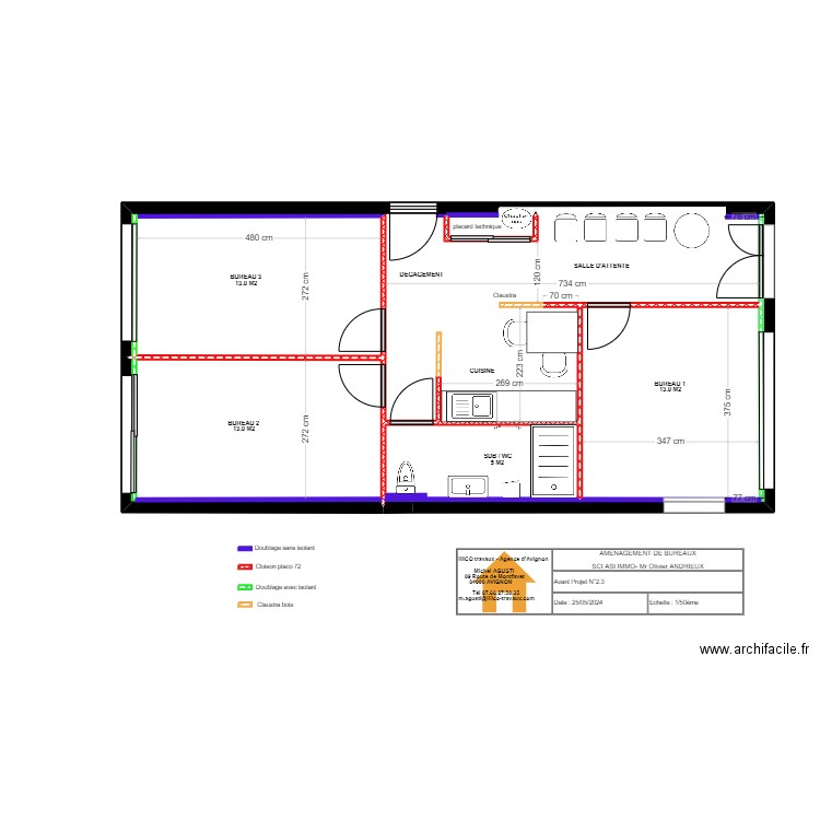 PLAN ETAT DES LIEUX ANDRIEUX 11. Plan de 3 pièces et 67 m2