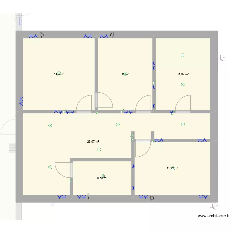 Nora. Plan de 10 pièces et 218 m² Nora. Plan de 10 pièces et 218 m²