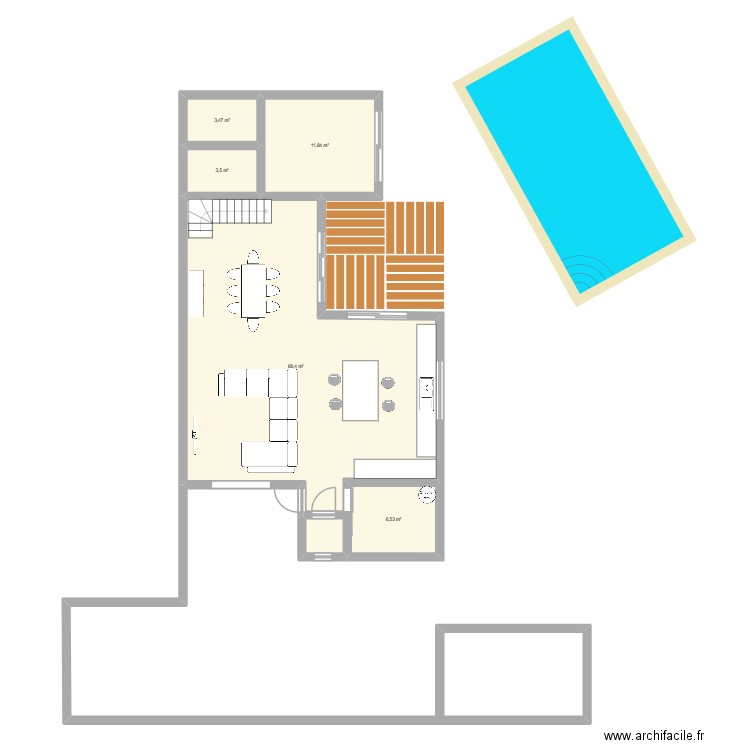 maison 2. Plan de 5 pièces et 92 m2