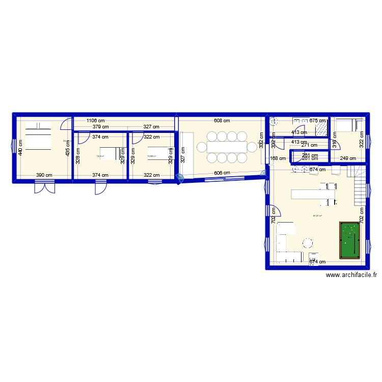 axel. Plan de 6 pièces et 141 m2