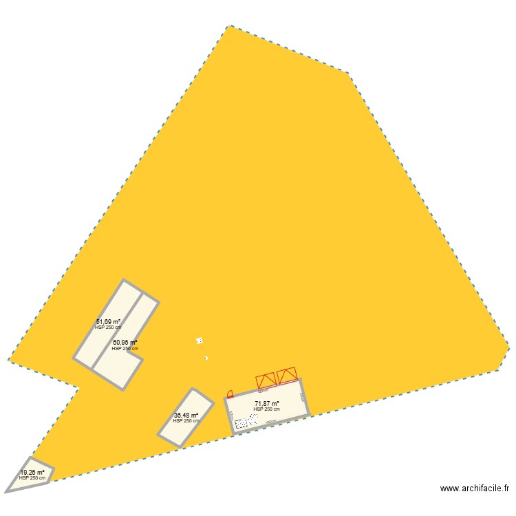 Garage rectangle. Plan de 0 pièce et 0 m2
