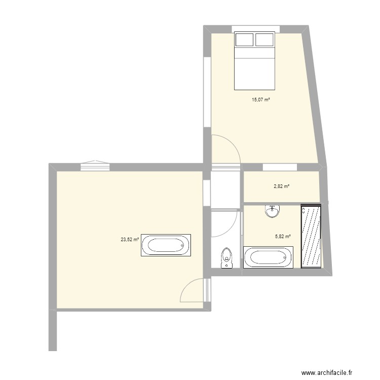 Aménagement Orchies. Plan de 4 pièces et 47 m2