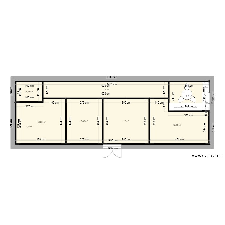 Bureaux sainte gemmes 2. Plan de 10 pièces et 68 m2