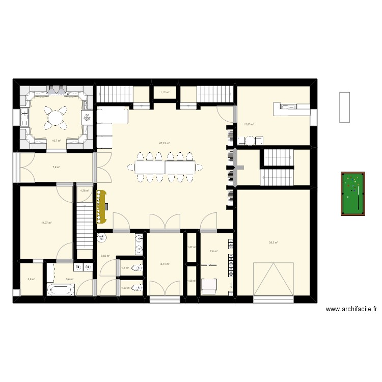 Manoir XL. Plan de 55 pièces et 843 m2