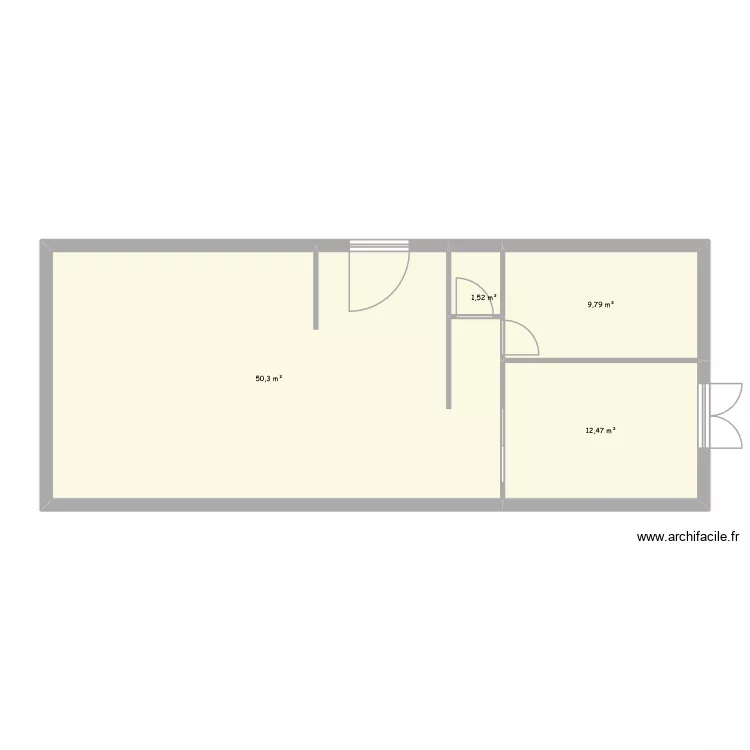 lilian galgon. Plan de 4 pièces et 74 m²