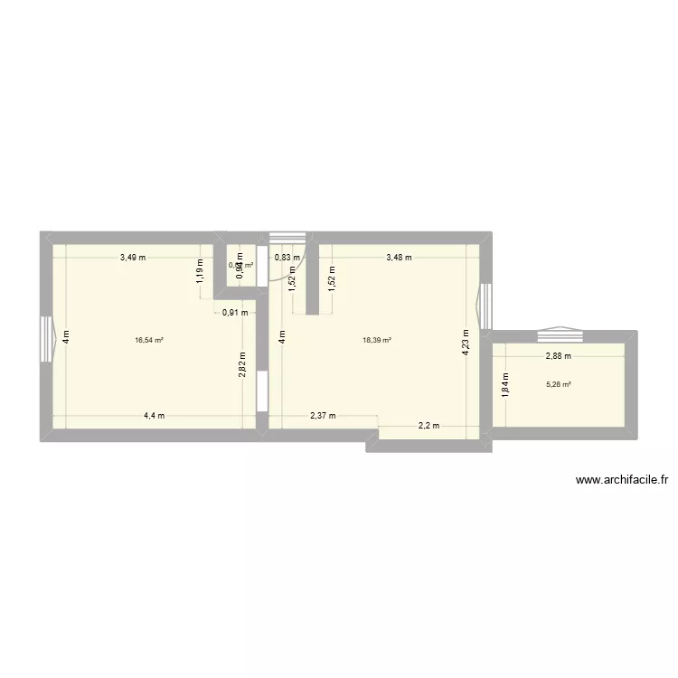 Appartement RDC Dte Dte côté. Plan de 4 et 41 m² Appartement RDC Dte Dte côté. Plan de 4 et 41 m²