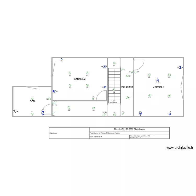 1er &eacute;tage Achour. Plan de 6  et 53 m²
