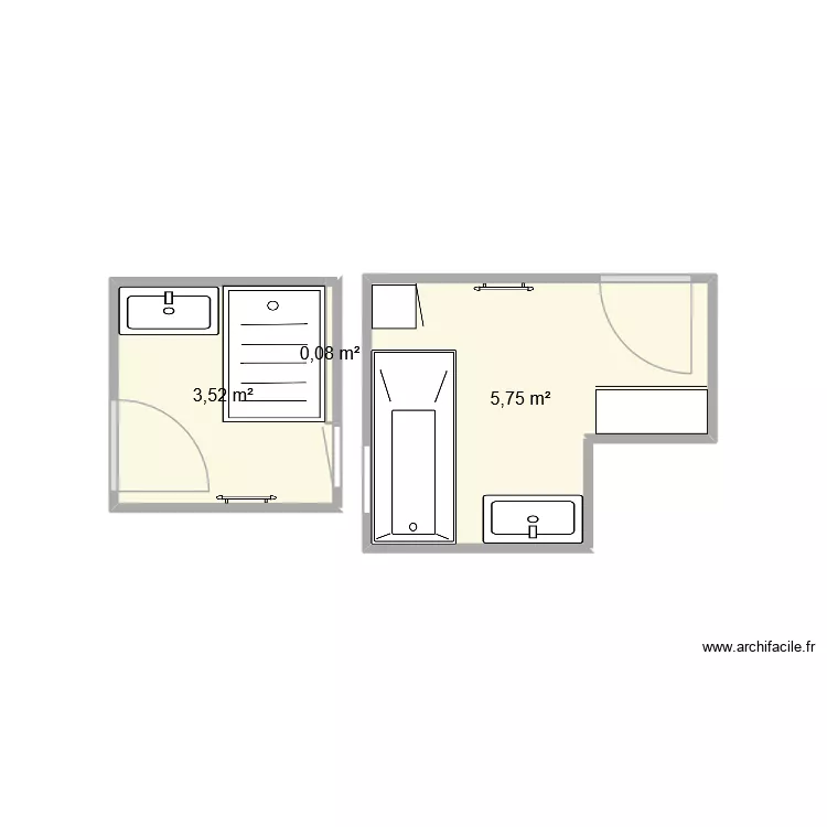 sdb rosenthal saubion. Plan de 3 et 9 m² sdb rosenthal saubion. Plan de 3 et 9 m²
