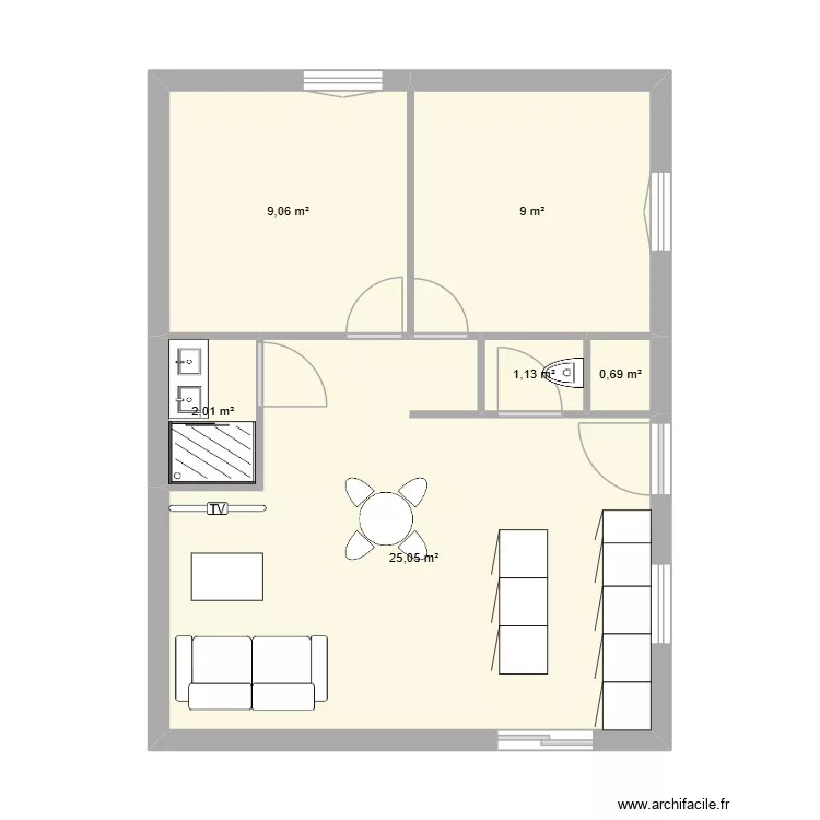 BRUGES 3. Plan de 6 pièces et 47 m²