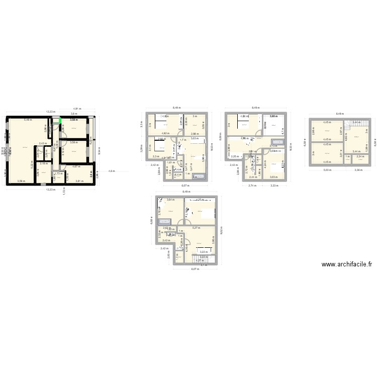 Masse Maison Etage 2025 REV4. Plan de 32 pièces et 343 m2