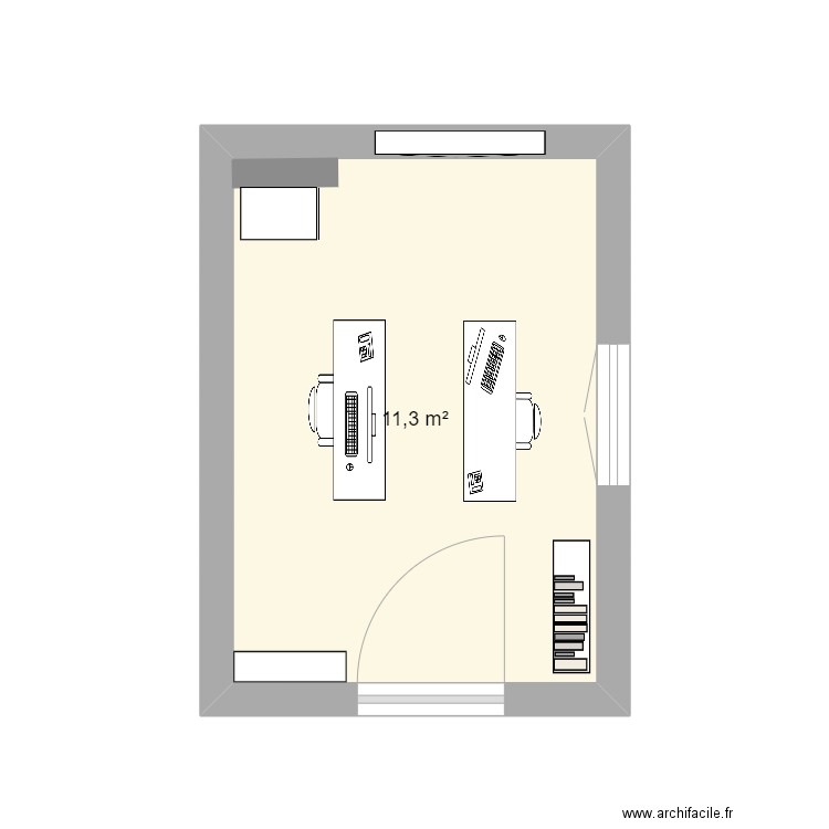 Bureau Herblay . Plan de 1 pièce et 11 m2