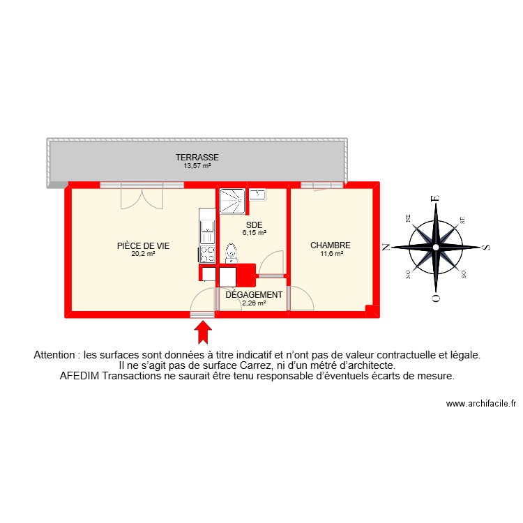 BI25950-. Plan de 9 pièces et 67 m2