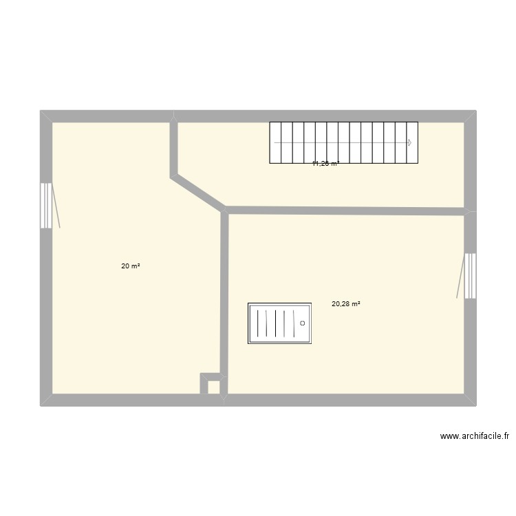 Nouveau projet. Plan de 3 pièces et 52 m2
