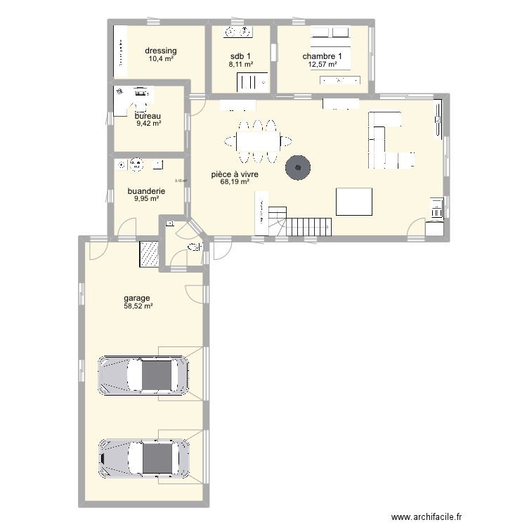 effet miroir maison. Plan de 17 pièces et 307 m2