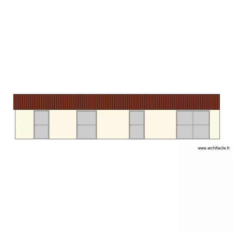 Extension - fa&ccedil;ade cour - Etat actuel. Plan de 
