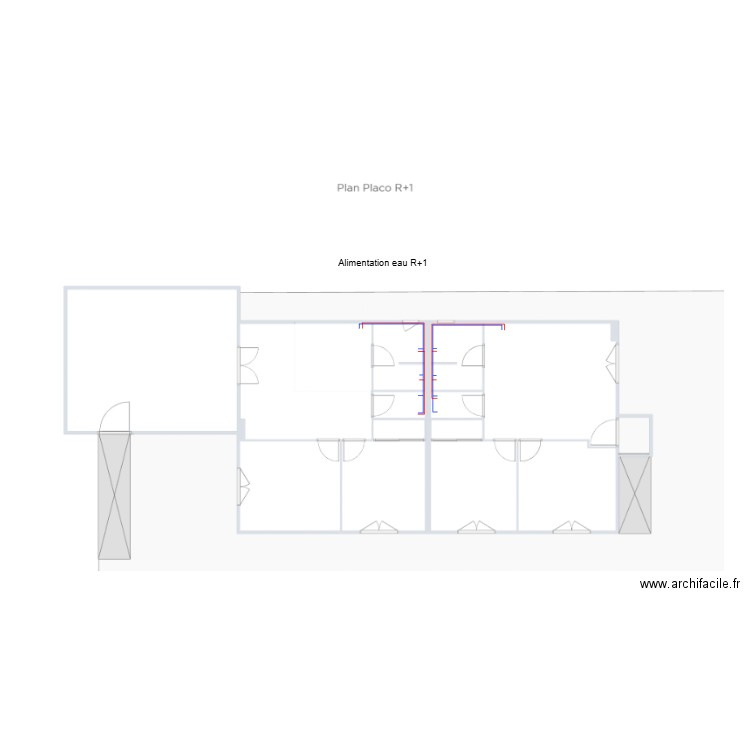 Alimentation eau R+1 Bégaar. Plan de 0 pièce et 0 m2