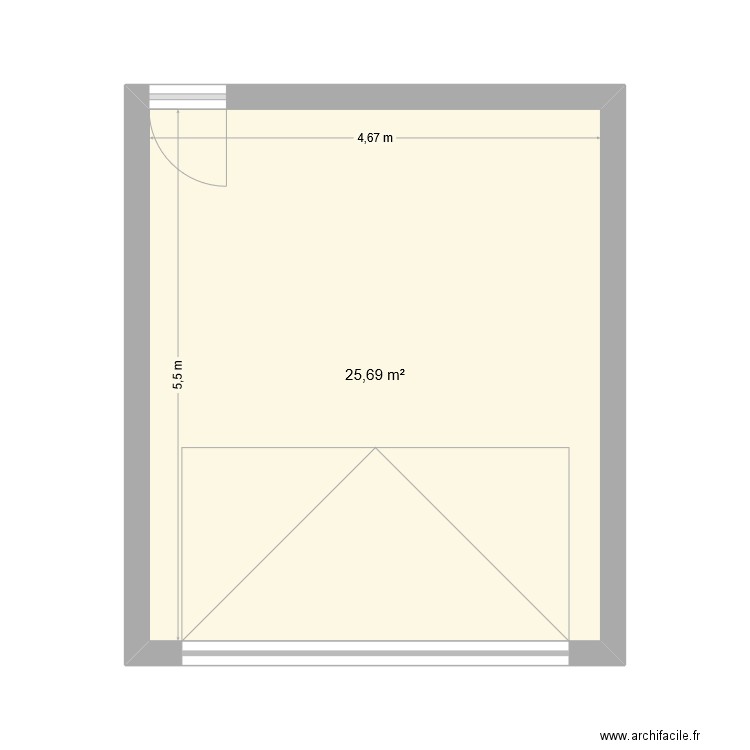 Garage. Plan de 1 pièce et 26 m2