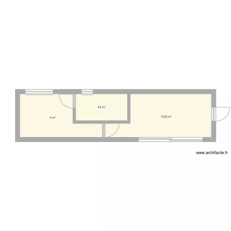 conteneur. Plan de 3  et 26 m²