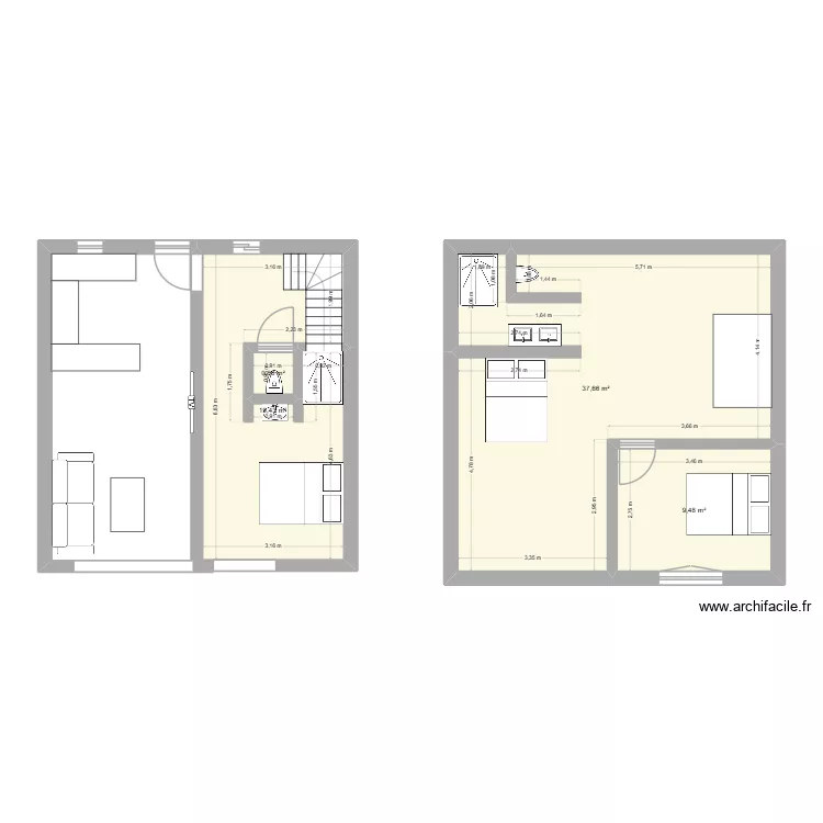 Laborie RDC. Plan de 4 pièces et 67 m² Laborie RDC. Plan de 4 pièces et 67 m²