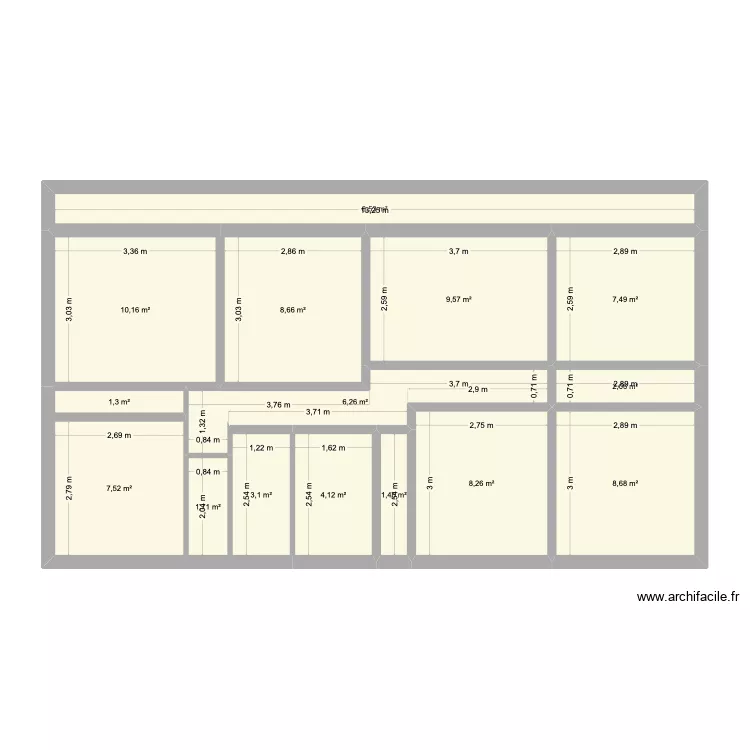 Maison 1. Plan de 15  et 89 m²