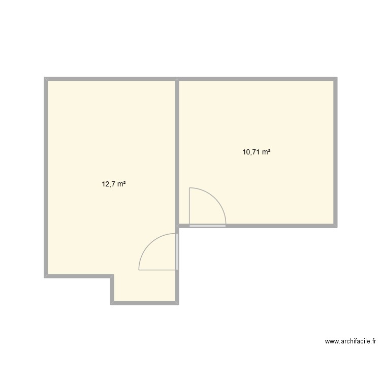 Demontis. Plan de 2 pièces et 23 m2