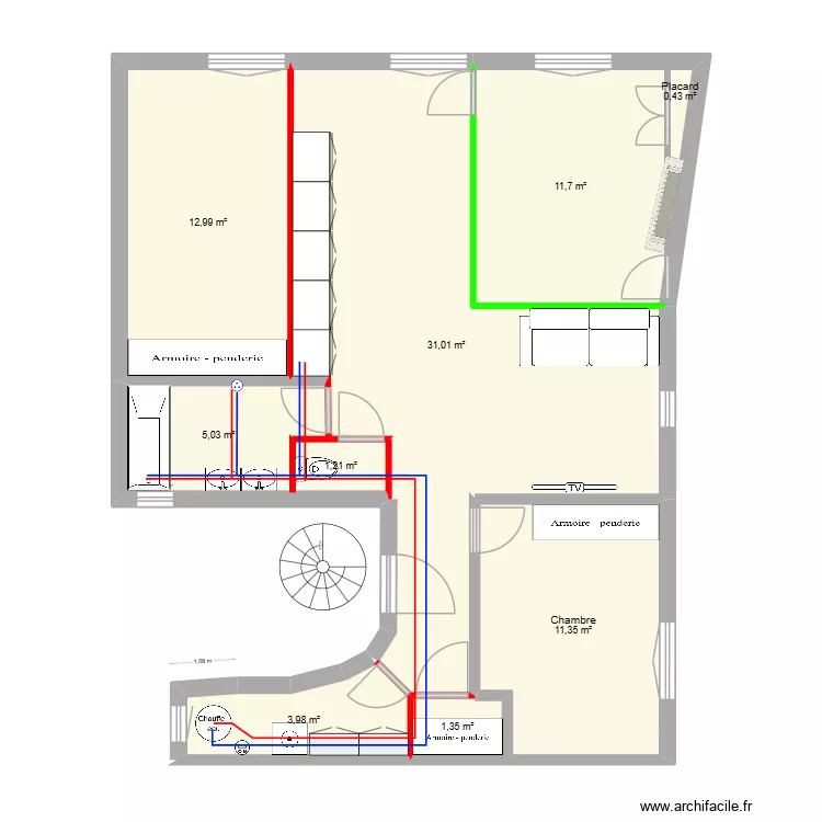 Pour Giovanni 2. Plan de 9  et 79 m²