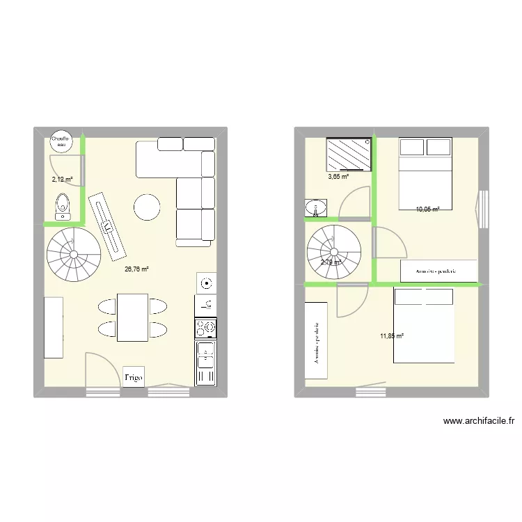 bat 1 loyat. Plan de 6 et 57 m² bat 1 loyat. Plan de 6 et 57 m²