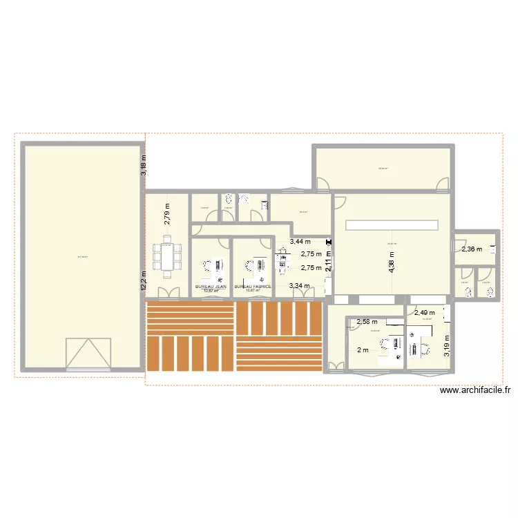 la tocade projet 2. Plan de 16  et 326 m²