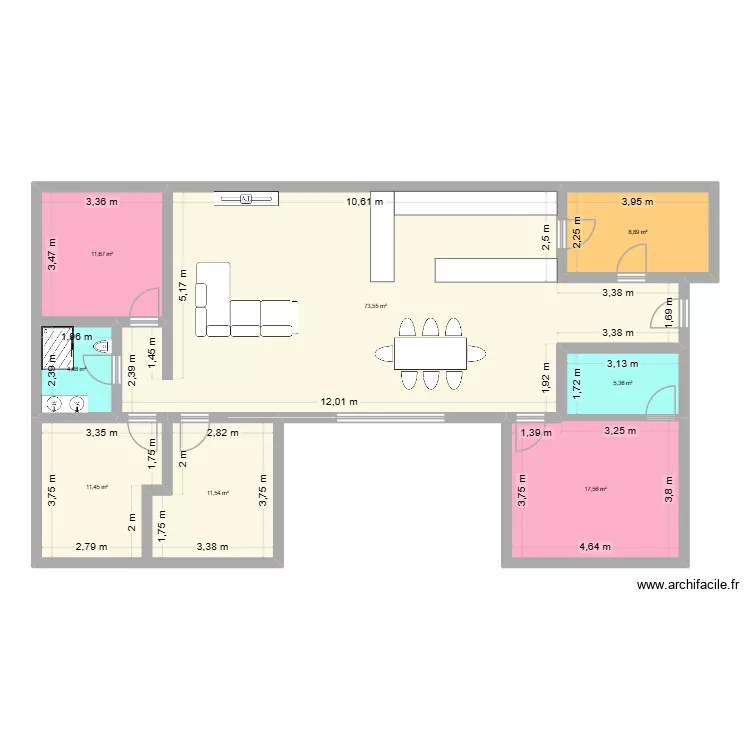 ryez2. Plan de 8  et 145 m²