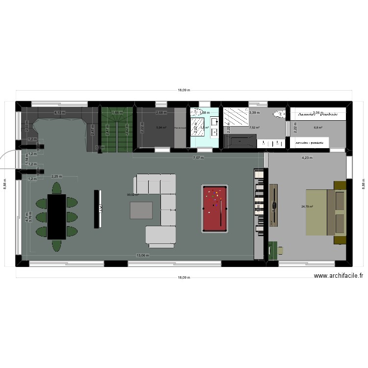 rdc coco beach. Plan de 6 pièces et 139 m2
