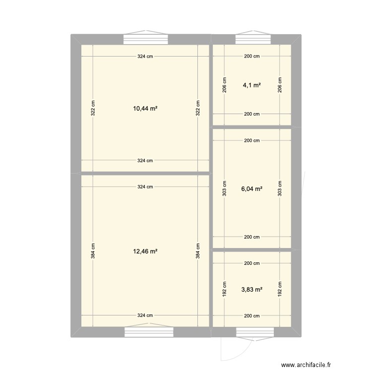 Plan VI. Plan de 9 pièces et 72 m2
