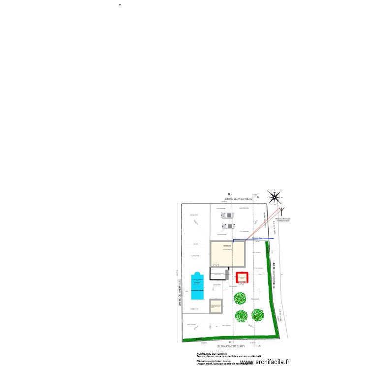 plan de masse après travaux abri jardin. Plan de 3 pièces et 112 m2