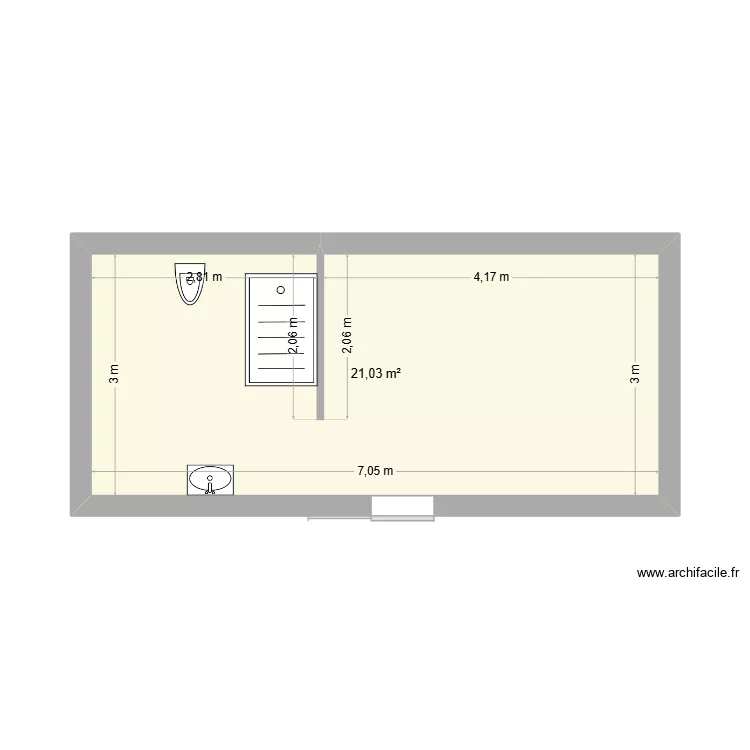 SCI MEGANE LOGT 2. Plan de 1  et 21 m²