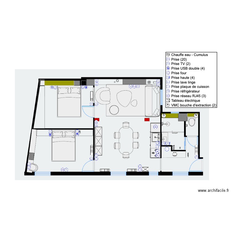 Projet Lafayette - Plan éléctrique. Plan de 0 pièce et 0 m2