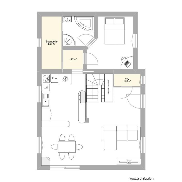 Colette - cuisine. Plan de 0 pièce et 0 m2 Colette - cuisine. Plan de 0 pièce et 0 m2