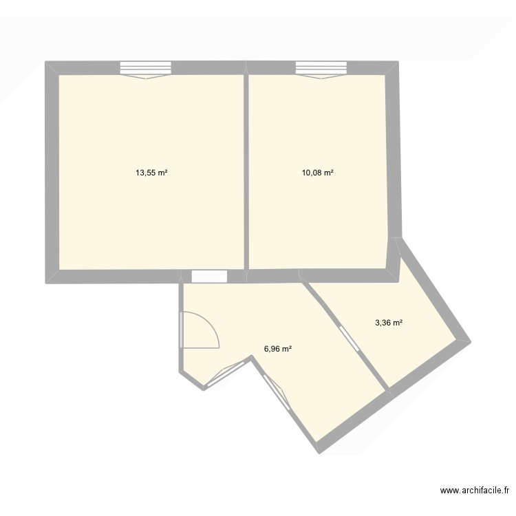 Casimir 1. Plan de 4 pièces et 34 m2
