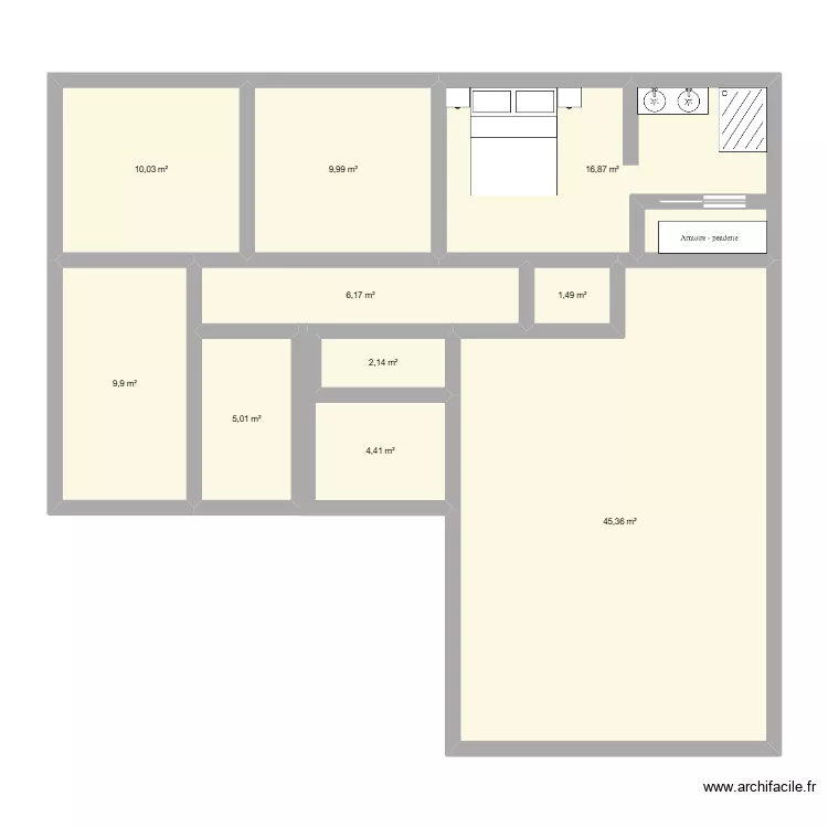 maison. Plan de 10  et 111 m²