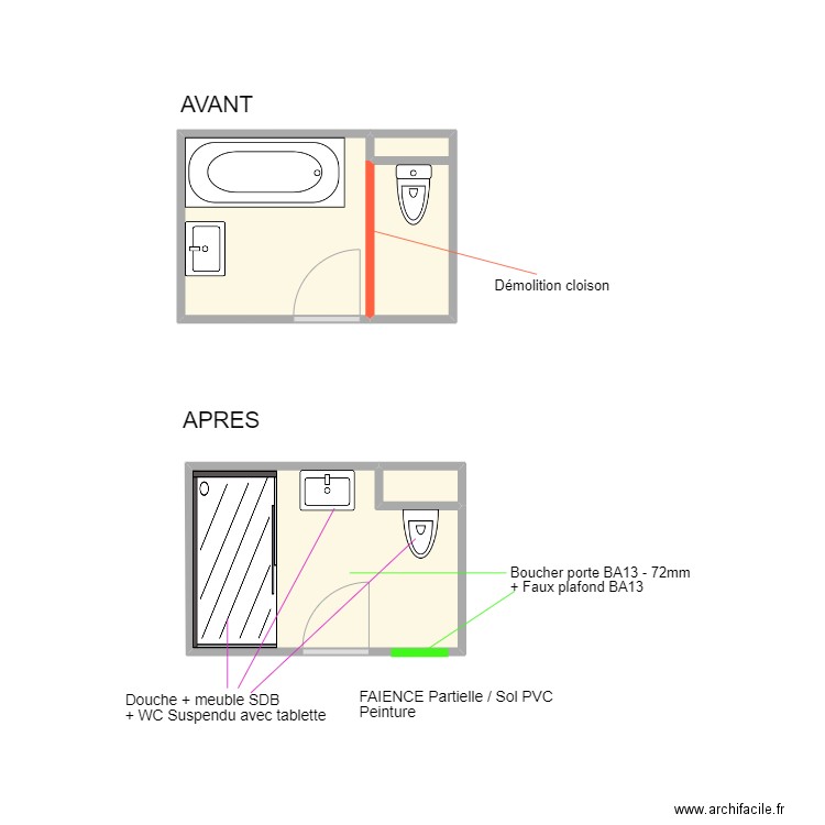 BARRERE. Plan de 4 pièces et 10 m2