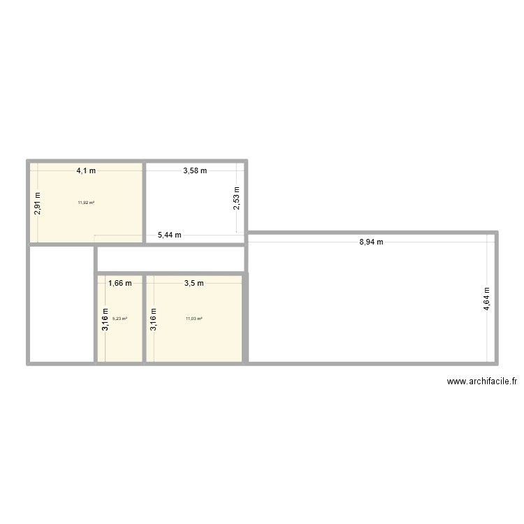 Clement julie. Plan de 3 pièces et 28 m2