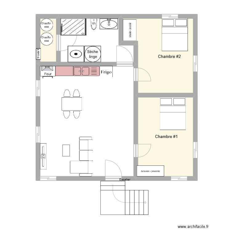 Sous-sol 38 Boul université O  MAJ 00. Plan de 3 pièces et 36 m2