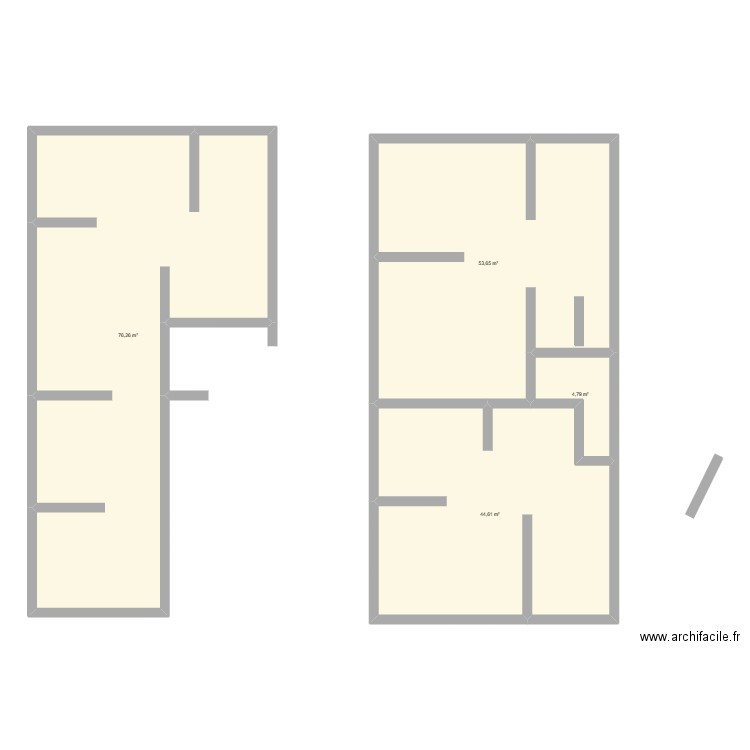 Lapalisse sci barth. Plan de 4 pièces et 179 m2