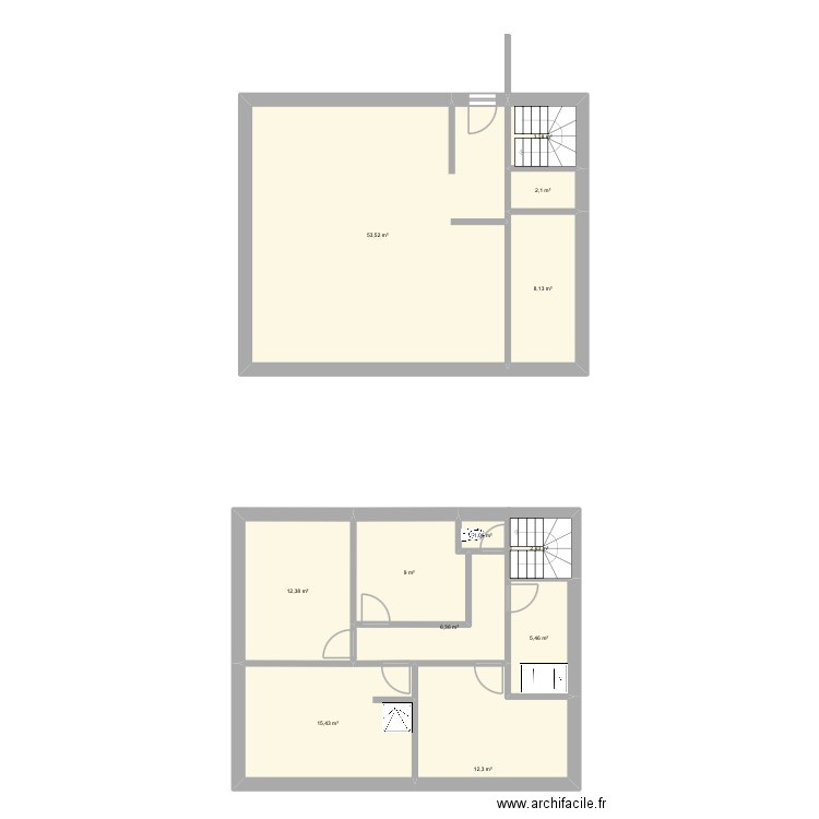 2ème idee. Plan de 12 pièces et 132 m2