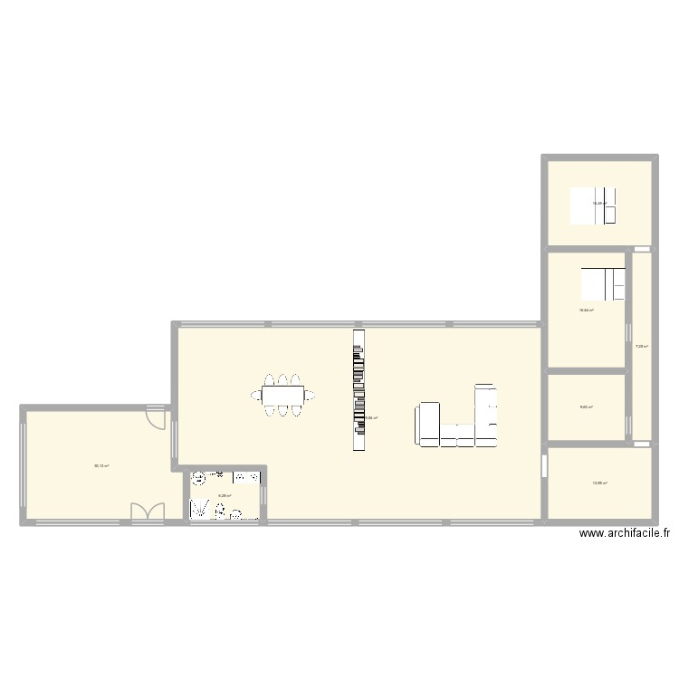 Serres. Plan de 8 pièces et 220 m2