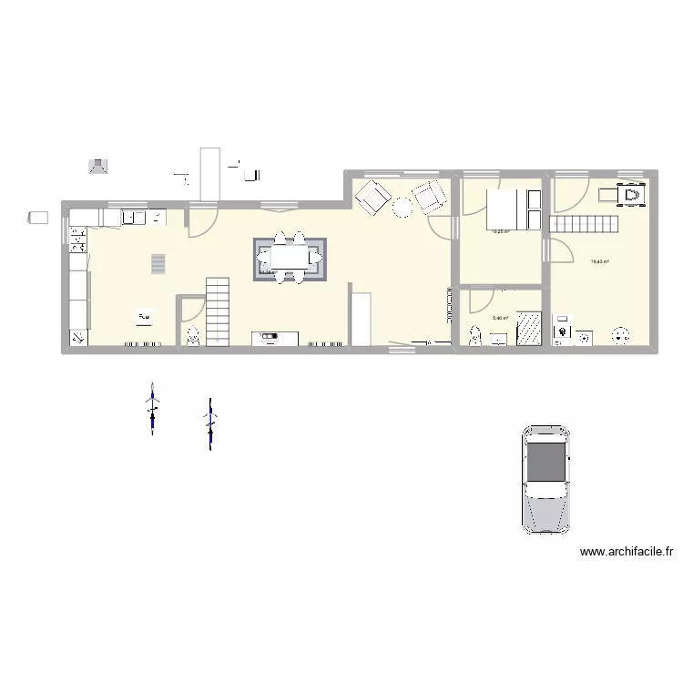 Maison cr&eacute;din. Plan de 9  et 203 m²