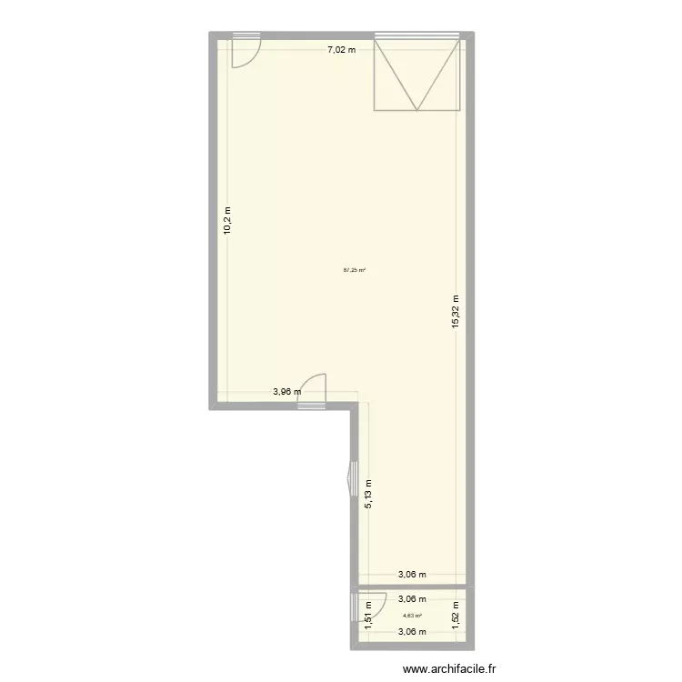 APPARTEMENT RDC VIERGE. Plan de 2 Pièces et 92 m² APPARTEMENT RDC VIERGE. Plan de 2 Pièces et 92 m²