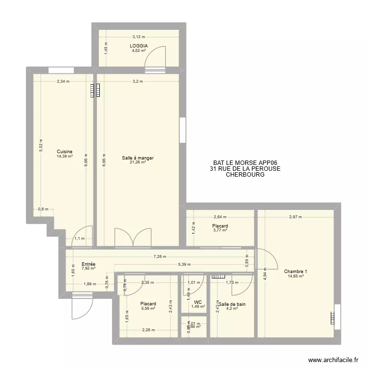 BAT LE MORSE APP06. Plan de 10  et 79 m²