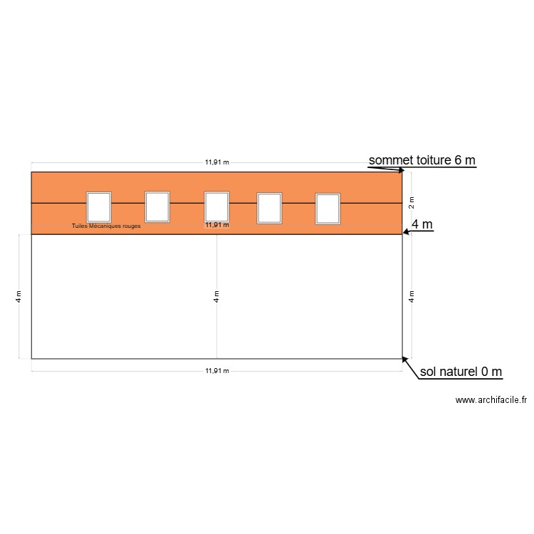 facade Est partie garage 2. Plan de 0 pièce et 0 m2