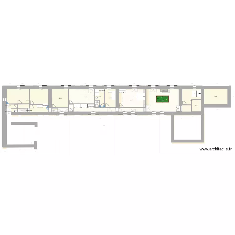 26_04_03 Plan RdC,1er &eacute;tage, 5 fen&ecirc;tres Est et 2 fen&ecirc;tres Ouest, WC Er &eacute;tage d&eacute;plac&eacute;sur salon. Plan de 27  et 614 m²