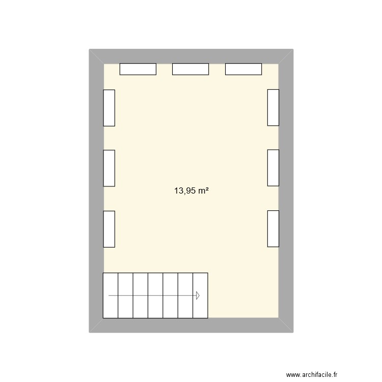 Cave V1. Plan de 1 pièce et 14 m2